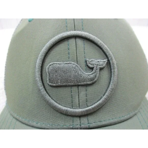 Vineyard Vines Hat Cap Snap Back One Size Green Gray Whale Trucker Preppy Mens - Picture 2 of 11